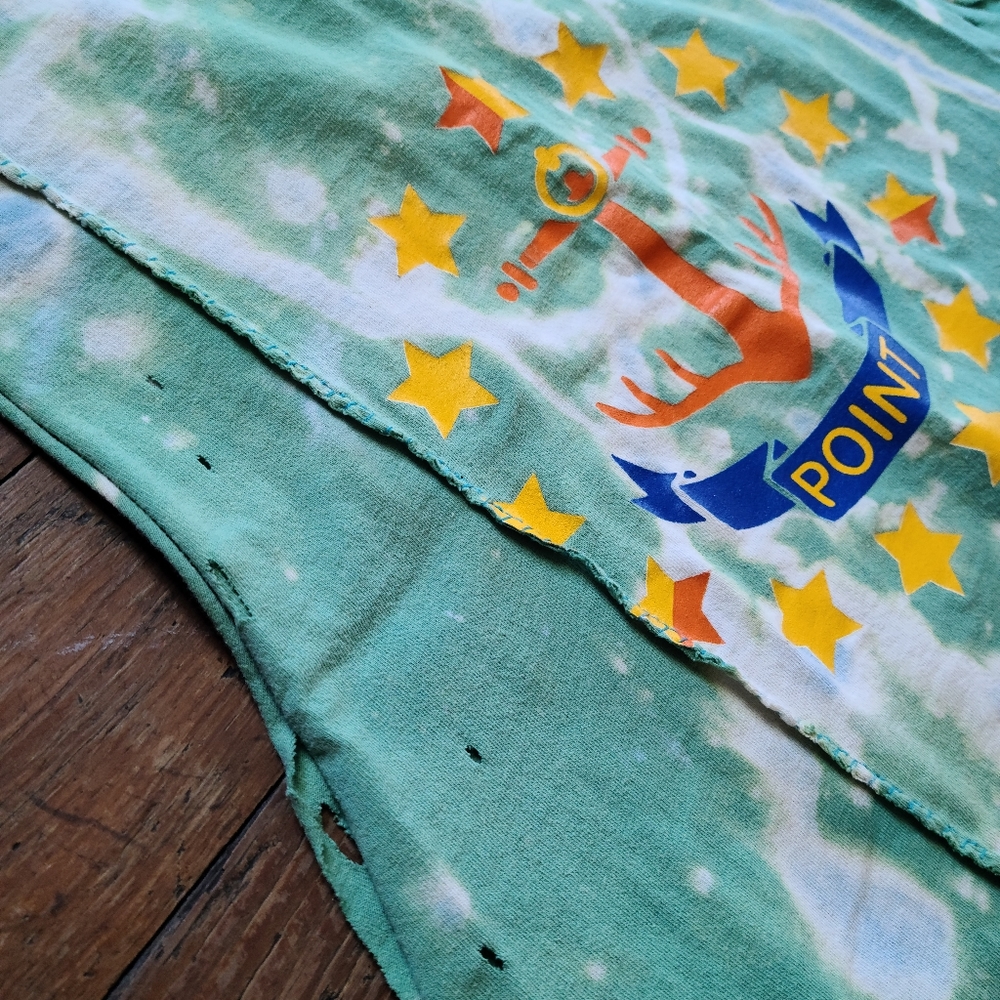 Camp Tank Top Exposed Seam And Bleach Dyed